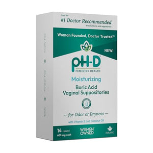 pH-D Feminine Health - Boric Acid Moisturizing Suppository - Woman Owned - for Vaginal Odor