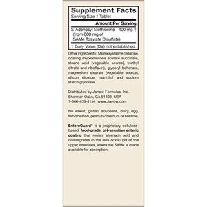 Jarrow Formulas SAMe Supplement 400 mg - 60 Tablets - High Concentration of Active S,S Form - Supports Joint Health, Liver Function, Brain Metabolism, Balanced Mood & Antioxidant Defense - 60 Servings Jarrow FormulasBuy Supplements Australia