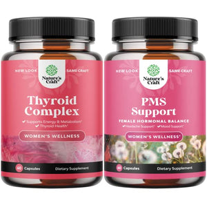 Herbal Hormone Balance for Women Bundle - Feminine Health Complex for PMS Relief and Thyroid Support