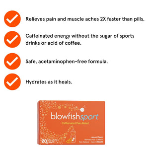 Blowfish Sport | 4 Pack | Pain Relief for Athletes | Eases Sore Muscles | Boosts Energy | Effervescent Formula Works Fast | Perfect for Morning Workouts BlowfishBuy Supplements Australia