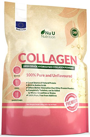 Collagen Powder 600g - 100 Servings - High Grade Pure Bovine 100% - Collagen Peptides Hydrolysate