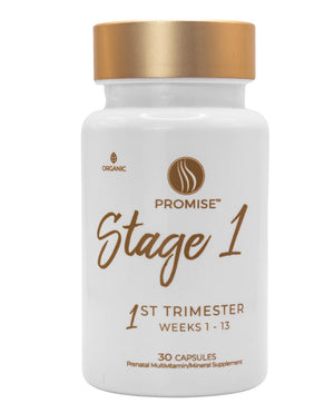 Promise Prenatal Stage 1 First Trimester Prenatal Vitamins for Weeks 1- Organic, Vegan, Gentle