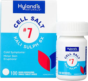 Hyland's Naturals No. 7 Cell Salt Kali Sulph 6X Tablets, Cystic Acne and Acne Scare Treatment