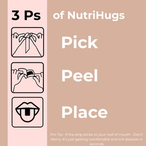 MedHugs NutriHugs Blood and Bone Support - Iron, Folate, Vitamin D3 and K2 - Fast-Dissolving Oral Thin Film Strips - Non-Constipating Iron - Vegan, Sugar-Free, Non-GMO - 30 Strips MedHugsBuy Supplements Australia