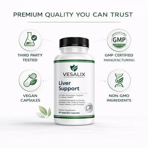 VESALIX Liver Support Supplement for Adults 40+ – Milk Thistle, Artichoke & Dandelion with Digestive Enzymes – Supports Digestion & Cellular Health – 60 Vegetarian Capsules VESALIXBuy Supplements Australia