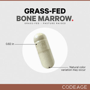 Codeage Grass-Fed Bone Marrow Supplement – Freeze-Dried, Non-Defatted Beef Bone Matrix & Cartilage – 1500mg per Serving, 180 Capsules CodeageBuy Supplements Australia