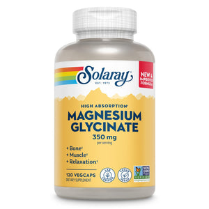 SOLARAY Magnesium Glycinate Capsules, Chelated Magnesium Bisglycinate w/BioPerine, Higher Absorption Magnesium Supplement - Bones, Muscles, Heart Support, Vegan (30 Servings, 120 VegCaps) SOLARAYBuy Supplements Australia