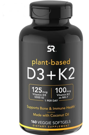 (Pack of 1) 160 Vegan Certified, Non GMO Liquid Softgels rozzunSports Research Vitamin