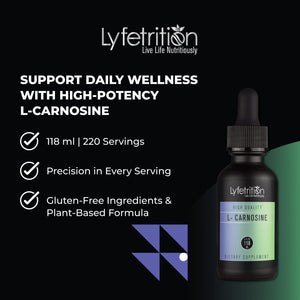 Lyfetrition L-Carnosine Liquid Supplement 118 ml, 4 FL Oz Liquid, 220 Servings, Made in USA, Quick Absorption, Potent Ingredients, Non-GMO Lyfetrition buy supplements Au