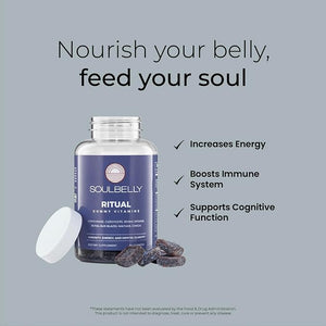 SOULBELLY Multi-Mushroom | Ritual Vitamin Gummies for Energy, Focus and Immune Balance | Vegan | Gluten-Free | Non-GMO | 60 Count SOULBELLY buy supplements Au