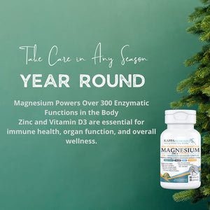 Kappa Nutrition Magnesium 4-in-1, 280mg Elemental Magnesium (Bisglycinate, Malate) + Zinc & Vitamin D3, Brain, Sleep, Energy, Muscle, Immune Support, 60 Vegan Capsules. KAPPA NUTRITION buy supplements Au