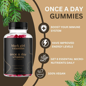 Black Girl Vitamins Complete Wellness Essentials - 30-Day Bundle with D3 Gummies, Probiotics, Hair-Skin-Nails + Sea Moss - 8 Key Nutrients for Immune, Skin & Energy Support Black Girl VitaminsBuy Supplements Australia