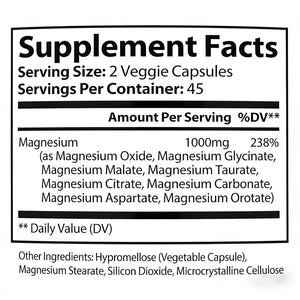 Top Norex Magnesium Complex Ultra - 8 Elemental 1000mg Magnesium Blend, Easy Absorption, 90 Capsules (1) Top Norex buy supplements Au