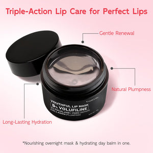 YouthVibe Lip Mask Overnight Moisturizing - Nourish & Hydrate, Antioxidants, 5% Volufiline, Vitamin E, Shea Butter, PDRN & Collagen Sleeping Lip Treatment for Dry, Chapped Lips YouthVibeBuy Supplements Australia