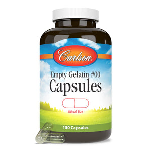 Carlson - Empty Gelatin #00 Capsules, Easy to Separate & Fill, 150 capsules Carlson buy supplements Au