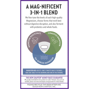 New Chapter Magnesium Complex Supplement, 325mg with Magnesium Glycinate + Sea-Sourced + Fermented Forms for Heart, Bone, Nerve, Muscle & Cellular Energy, 100% Vegan, 60 Tablets New Chapter buy supplements Au