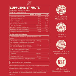 Apéritif Before Alcohol Recovery Supplement - DHM (Dihydromyricetin), Milk Thistle, Turmeric & B Vitamins - Hydration & Liver Support for Morning Clarity Apéritif Health buy supplements Au