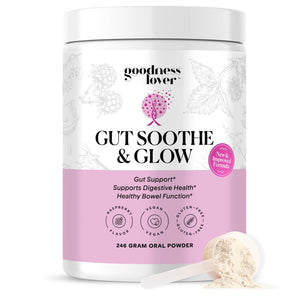 Goodness Lover Gut Soothe & Glow, Gut Digestive Support Supplement with L-Glutamine Powder and MSM, Support Bloat Relief, with Aloe Vera, Slippery Elm, Lemon Balm, 30 Servings Goodness Lover buy supplements Au