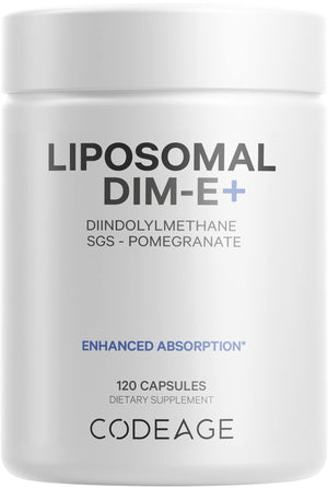 Codeage Liposomal DIM Supplement - 4 Months Supply of DIM Vitamins and SGS, Pomegranate, Broccoli, Vitamin E Isomers Tocopherols Alpha Beta Gamma Delta - Liposomal Formula - Gluten-Free - 120 Capsules CodeageBuy Supplements Australia