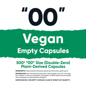 Nutricost Empty Capsules Size 00 Vegan - 500 Clear Empty Plant-Based Capsules - Kosher Certified, Halal Certified, Non-GMO, Soy Free, Gluten Free, Vegetarian Nutricost buy supplements Au