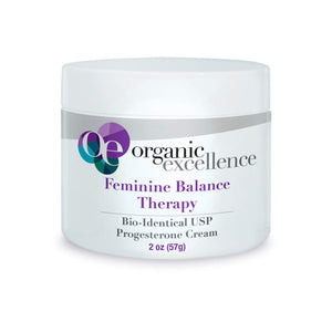 Organic Excellence Feminine Balance Therapy - USP Bio-Identical Progesterone Cream - 2 oz