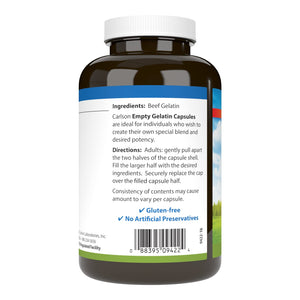Carlson - Empty Gelatin #00 Capsules, Easy to Separate & Fill, 150 capsules Carlson buy supplements Au