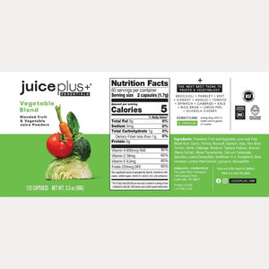 Juice Plus+ Vegetable Blend: with Broccoli, Parsley, Tomato & More - Plant-Based, Vegan, Gluten-Free, Non-GMO, Kosher - for Heart, Immune, Cognitive & Skin Health - 1 Bottle (60 Servings) Juice Plus+Buy Supplements Australia
