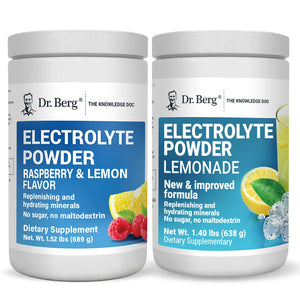 Dr. Berg's Electrolyte Powder 100 Servings Bundle - Raspberry Lemon & Lemonade