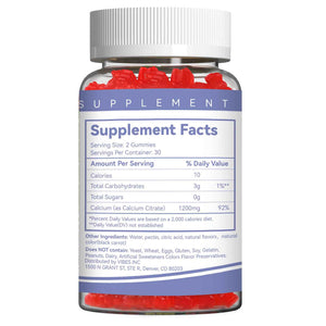Calcium Citrate Gummies, Chewable 1200mg Calcium Gummies for Women & Men, Calcium Supplement for Muscle & Immune Support,