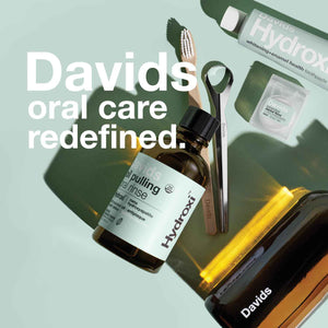Davids Nano Hydroxyapatite Oil Pulling Oral Rinse Mouthwash, 100% MCT Coconut Oil, Promotes Teeth and Gum Health, Natural Whitening, Essential Oils