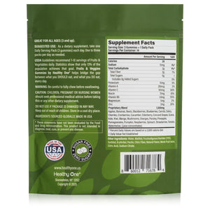 Fruits & Veggies Sugar-Free Gummies - 27 Whole Foods - Equals 3 Servings of Fruits & Vegetables - Improve Energy, Focus & Immune Function - Fiber - Antioxidants - Organic Ingredients - 14 Packets Healthy One buy supplements Au