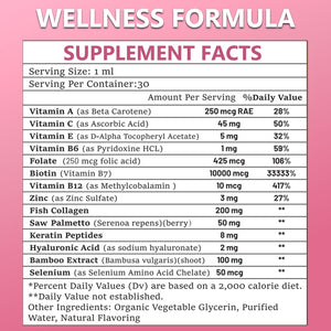 Pure Biotin 10000mcg Liquid Drop Optimal Solutions Hair Skin & Nails Vitamins Support w. Collagen Keratin Hyaluronic Acid Saw Palmetto, Biotin(Vitamin B7) for Hair Growth & Cellular Energy JUIWEFKKBuy Supplements Australia