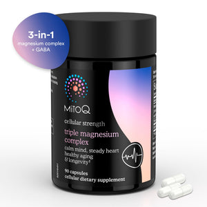 MitoQ Triple Magnesium Complex | Magnesium Glycinate, Taurinate, Oxide with GABA for Heart Health, Stress Management, & Deeper Sleep | High Absorption | 90 Capsules MitoQ buy supplements Au