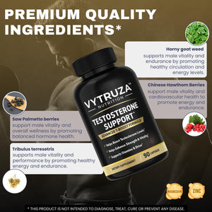 VYTRUZA Nutrition Advanced T-Boost Formula Test Support Capsules, Premium Ingredients, Energy, Strength Support Supplement for Men, 90 Capsules VYTRUZA buy supplements Au