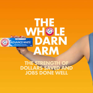 ARM & HAMMER Advance White Toothpaste, Teeth Whitening Baking Soda Toothpaste with Stain Defense Technology and Fluoride,
