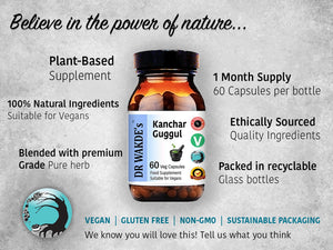 DR WAKDE's Kanchnar Guggul (60 Veg Caps, Ayurvedic Supplement, Vegan, Herbal, Natural, Made in the UK) DR WAKDE'sBuy Supplements Australia