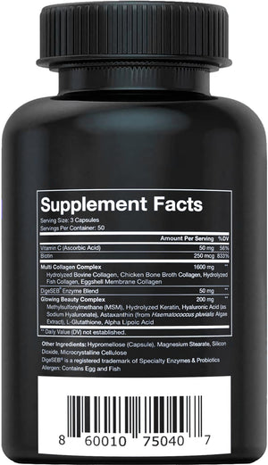 Vital Vitamins Multi Collagen Complex Plus - with Biotin, Hyaluronic Acid, Vitamin C - Type I, II, III, V, X - for Women & Men - Hair, Skin, Nails Beauty Complex - 150 Capsules Vital Vitamins buy supplements Au