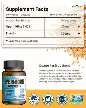 Spermidine 20mg + Fisetin 300mg + Akkermansia for Women丨Cellular Renewal, Metabolic & Gut Health Anven Health buy supplements Au