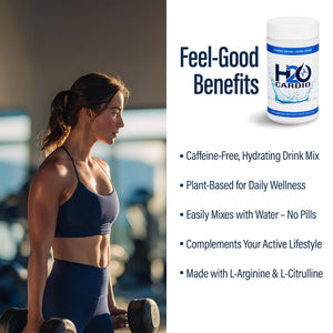 H2O Cardio | Nitric Oxide Supplement Drink | Wellness & Hydration Support | Arginine & Citrulline Powder | Berry Flavored Drink Mix for Daily Activity | Net Wt. 3.35 Ounces H2O CARDIO buy supplements Au