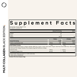 Codeage Multi Collagen Peptides Powder + Probiotics Black Edition, Vitamin C, Hyaluronic Acid Powder Supplement, Grass-Fed, Hydrolyzed, Zero Carbs, Type I, II, III, V & X, Unflavored, 10.58oz CodeageBuy Supplements Australia