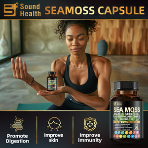 Sea Moss Capsules with Ashwagandha, Turmeric, Bladderwrack, Vitamins C & D for Natural Energy, Sleep Support & Hair Growth, 1200mg Herbal Blend, for Man & Women, Third-Party Tested,16-in-1 Supplement SoundHealthBuy Supplements Australia