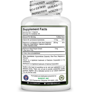 Magnesium Glycinate Chelate Complex with Albion Magnesium Bisglycinate Chelate, Vitamin B6 & BioPerine for Bone, Muscle, Natural Sleep, Nerve Function, Brain Booster | 3 Months Supply NuBest buy supplements Au