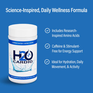 H2O Cardio | Nitric Oxide Supplement Drink | Wellness & Hydration Support | Arginine & Citrulline Powder | Berry Flavored Drink Mix for Daily Activity | Net Wt. 3.35 Ounces H2O CARDIO buy supplements Au