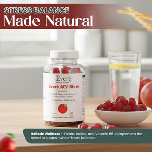 Everé ACV Glow Gummies – Apple Cider Vinegar with B12, B6, Iodine, Folate, Beetroot & Pomegranate – Daily Wellness Support for Energy & Balance The EverÉ Natural Alchemy buy supplements Au