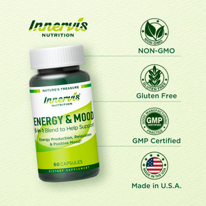 Caffeine Free Natural Energy Boost with Ashwagandha, Maca & Magnesium - Support Stress Relief, Focus & Mood - 60 Capsules by Innervis Nutrition INNERVISNUTRITION buy supplements Au