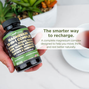 Gade Nutrition Magnesium Complex 10 in 1 - Glycinate, Citrate, Malate, Oxide, Taurate, Aspartate, Gluconate Ascorbate Lactate Carbonate Zinc Copper Manganese & Vitamins 90 Count GADE NUTRITION BOOST YOUR HEALTH buy supplements Au
