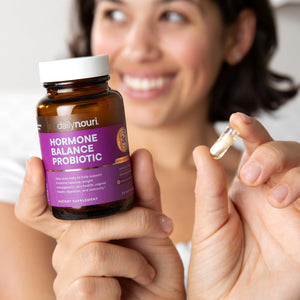 Daily Nouri Hormone Balance Probiotics for Women | Hormone Balance for Women | PMS, Hormonal Acne, & Bloating Support | 7 Clinically Studied Strains + Omega | 30-Day Supply Daily Nouri buy supplements Au