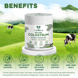 MICYDELAS Bovine Colostrum Supplement Powder 50% IgG Premium Bovine Colostrum for Gut Health Support, Immune Support, Muscle Recovery & Overall Wellness, Grass Fed, Non-GMO, Unflavored, 60 Servings MICYDELAS buy supplements Au