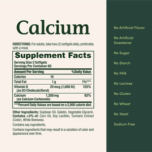 Nature’s Bounty Calcium 1200 mg with Vitamin D3, Bone Health & Immune Support, Vitamin D3 1000 IU, 220 Softgels