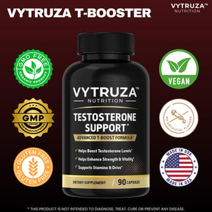 VYTRUZA Nutrition Advanced T-Boost Formula Test Support Capsules, Premium Ingredients, Energy, Strength Support Supplement for Men, 90 Capsules VYTRUZA buy supplements Au